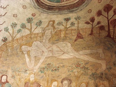 Древние фрески в церкви Святого Лавренти в Лохья